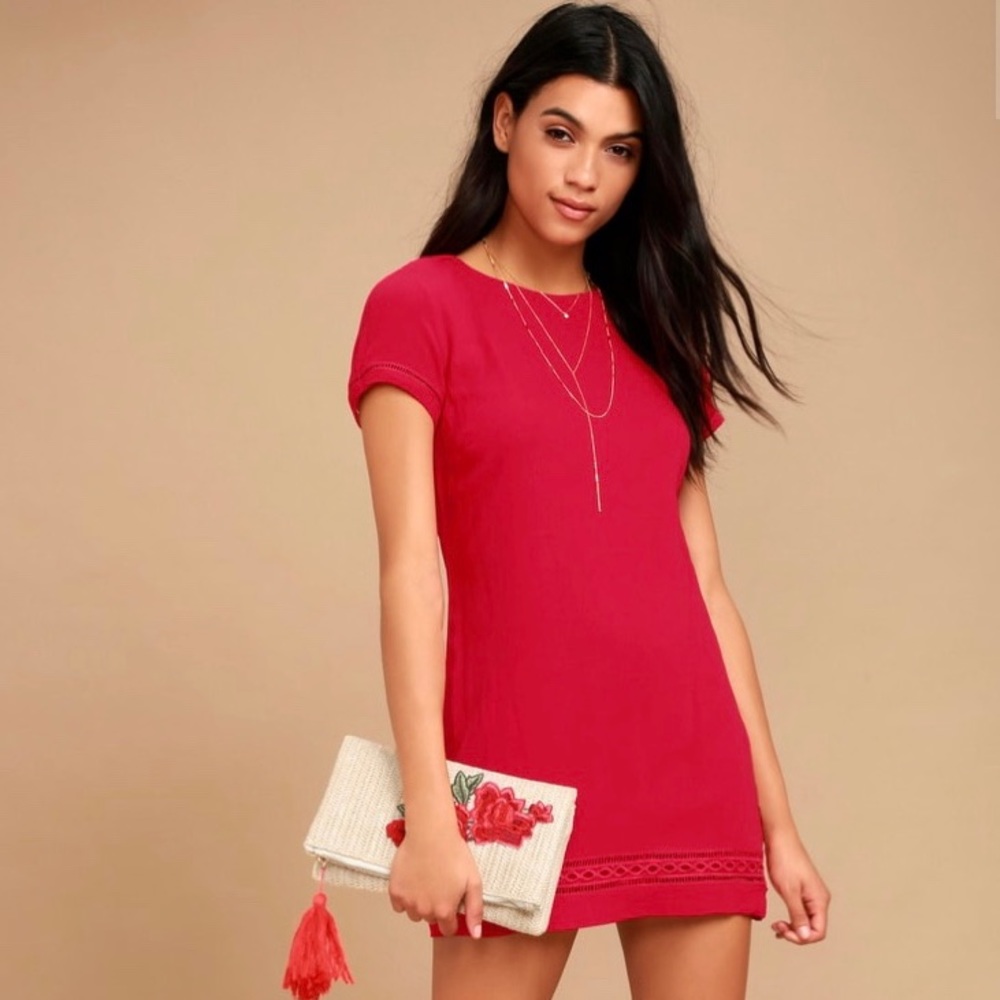 Lulu’s Red Perfect Time Red Shift Dress